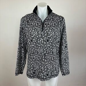 Bugatchi Black/White Luxury Pullover Jacket Size M
